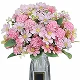 GGISUI 4 Mazzi Fiori Artificiali margherita, Bouquet Fiori Artificiali con 10 Teste di Fiori per Casa, Tavolo, Feste, Finestre, Matrimoni Decorazione (Rosa)