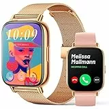 Smartwatch Donna con Chiamate Orologio Intelligente Android iOS Promemoria Messaggi Fitness Tracker 1.7' HD Touchscreen IP68 Impermeabile Orologio Sportivo con Cardiofrequenzimetro, Controllo Musica