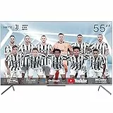 Metz Smart TV, Serie MUC8500, 55' (139 cm), 4K UHD, Versione 2022, Wi-Fi, Android 10.0, HDR10/HLG, HDMI, ARC, USB, Slot CI+, Dolby Vision, DVB-C/T2/S2, HEVC MAIN10, Google Assistant, Argento