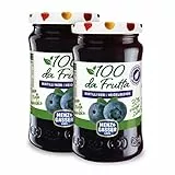 Menz&Gasser, Composta di Mirtilli Neri 100Dafrutta, 100% Frutta IQF di Alta Qualità, 100% Made in Italy, Senza Glutine, Vegan, 2 Vasi x 240 g