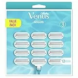Gillette Venus Smooth Rasoio Donna, 12 Lamette di Ricambio, con 3 Lame