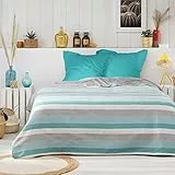 Douceur d'Intérieur, Copriletto 2 persone 230 X 250 Cm Policotone Jacquard, Fiby Menta