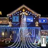 GCMacau Decorazioni Natalizie, Luci Natale Esterno con Stella 420 LED 10 Stringhe 3.8M,Impermeabile IP65 8 modalita Telecomando Luci Decorazione per Albero, Giardino
