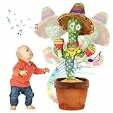 seOSTO Cactus Ballerino, Elettronico Giocattolo Per Bambini Leducazione Pupazzo che ripete Peluche A Forma Decorativo Di Cactus Che Balla e Ripete, Peluche Danzante con 120 Canzoni