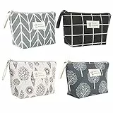 Cosmetici Borsa, Weinsamkeit 4 Borsa Cosmetica in Tela Stampate Multifunzionale Portatile da Borsa da Viaggio con Cerniera per Cosmetici Adatta per Viaggio E per Riporre Le Donne (A)