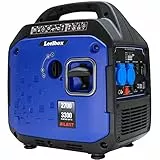 Leelbox Generatore di Emergenza di Inverter Portatile da 3300W 4 Tempi a Benzina Silenzioso, Caratteristica Eco-Mode per Giardino, Esterno, Campeggio,Viaggio, Roulotte