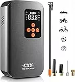 Cxy 7500mah Compressore Aria Portatile Auto, Elettrico Pompa Elettrica per Bicicletta, Mini Compressore Pneumatici per Auto Ricaricabili con 4 Ugelli Diversi per Auto, Moto, Biciclette e Palloni