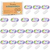 Vacoulery Micro LED Luci Stringa, 20 Pezzi 1M Filo di Rame con 10 LEDs, Ghirlanda Luminosa Lucine, Catena Luminosa Natale per Casa Interni e Esterni Feste Matrimonio Bottiglie Fai da te (Multicolore)