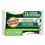 Scotch-Brite Spugne resistenti per lavare i piatti e pulire la cucina, 24 spugne per sfregamenti