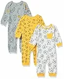 Amazon Essentials Disney | Star Wars Tute Lunghe in Cotone Bimbo, Pacco da 3, Bianco/Grigio Orsi/Mustard Giallo Api, 24 Mesi