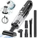 Czemo Aspirabriciole Senza Fili Potente 9000pa con Luce Aspirapolvere Auto, Mini Aspirapolvere Portatile per Auto Ricaricabile Aspira Briciole USB Aspirapolvere a Mano per Casa Auto Ufficio (Nero)