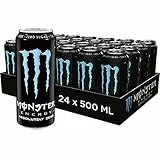 Monster Energy Absolutely Zero – 24 Lattine da 500 ml, Energy Drink Zero Zuccheri con Taurina, L-carnitina, Ginseng e Vitamine del Gruppo B, Bevanda Energetica dal Gusto Morbido