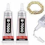 Pacchetto da 2 Tubetti di Colla Industriale B7000 - Adesivo Trasparente, Flessibile e Impermeabile per Elettronica, Gioielli, Progetti Fai-da-te e Altro - 15ml ciascuno