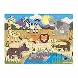 Melissa & Doug Puzzle in legno per bambini animali da safari, Regalo bambina e bambino, Giochi a incastro con animali per bimbo o bimba, Gioco puzzle pezzi grandi bambini 2, 3, 4, 5 anni