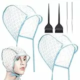 Geesui 2 Pezzi Cuffia per Meches Cuffia per Capelli con Uncinetto Cuffia per Capelli per Colorazione Tappo Colorante per Capelli Strumenti di Tintura per Capelli