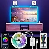 Teberno Striscia LED WiFi TV Retroilluminazione, 5m Strisica Led compatibile con Alexa Google Assistant con Telecomando, Music Sync 16 milioni di colori RGB fai da te, alimentazione USB