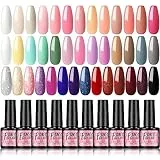 PEACECOLOR Set Smalto in Gel per Unghie 40pz Smalti Semipermanenti Gel Nail Art 7ml Soak off Smalti in Unghie Gel Colore per Manicure Pedicure