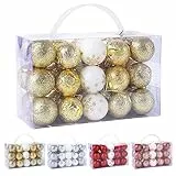 30 pezzi albero di Natale decorazioni baubles set oro Palline infrangibili natalizie palline di Natale di lusso decorazioni per palline di Natale Decorazioni appese per l'albero di Natale (Oro)