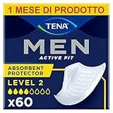 TENA MEN livello di protezione 2, Pacco Scorta Mensile - Protezioni assorbenti specifici per perdite urinarie maschili, discreti e confortevoli, 60 protezioni