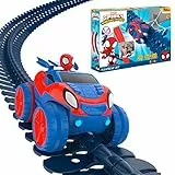 Smoby- Spidey FleXtreme Set, 7600180918, 4 anni, 4.4 m di pista, 184 pz, 1 auto spidey, batterie incluse