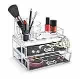 Porta Trucchi e Gioielli - Organizer per avere Sempre Tutto a Portata di Mano – 1 Porta Accessori e Trucchi - 18,8x11,5x15,7 cm - Domopak Living