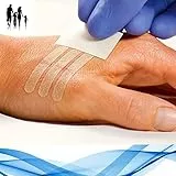 Cerotti per suture 16 pz - in due formati: 10 pz da 3 x 75 mm e 6 pz da 6,4 x 80 mm Strip in Tnt sterile e traspirante per medicazione ferite. Strisce cutanee per sutura (Conf. 16 pz)