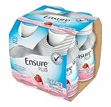 Ensure Plus Supplemento Nutrizionale Ipercalorico con Proteine, Vitamine e Minerali privo di Fibre |Formato bevanda| Alimento a fini medici speciali | Confezione 4x200ml - Gusto Fragola