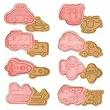 8 Pezzi Formine Biscotti Veicolo, 3D Auto Forme Biscotti Bambini Stampi Biscotti, Plastica Stampini per Biscotti Riutilizzabile Formine per Biscotti Taglia Biscotti per Decorare Biscotto Dolci Torta
