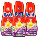 Pril Tutto in 1 Gel Lavastoviglie Detergente Brillantante Limone & Lime Multi-Azione Contro Sporco Difficile e Ostinato 0% Residui Formula Efficace Basse Temperature e Cicli Brevi - 3 Flaconi da 936ml
