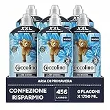Coccolino Ammorbidente Concentrato Aria di Primavera, Ammorbidente Lavatrice con Tecnologia Stay Fresh, con Note Fruttate, Rosa, e Sandalo, Formato XXL Fino a 456 Lavaggi, 6 Pezzi da 1750 ml