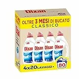 Dixan Classico, Detersivo Lavatrice Liquido, Tecnologia Pulito Profondo, Profumazione Classica, Confezione Da 80 Lavaggi
