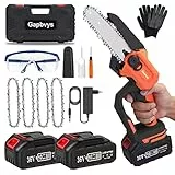 Gapbvys Mini motosega a batteria da 6 pollici, mini motosega elettrica portatile con batteria e caricatore, mini motosega per potatura da giardino, potatura (nero)
