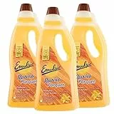 3x Emulsio Ravviva Parquet Detergente Pavimenti in Parquet e Laminato all'Olio di Argan - 3 Flaconi da 750ml ognuno