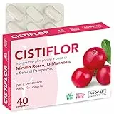 Cistiflor, D-Mannosio, Mirtillo Rosso e Semi di Pompelmo | per Cistite, Candida e Infezioni delle Vie Urinarie | 40 compresse, integratore d mannosio, cranberry, Agocap