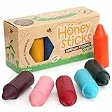 Honeysticks - Pastelli in 100% Pura Cera d’api (Confezione da 12 Pezzi). Naturali, atossici e sicuri per Tutti i Bambini, da 1 Anno in su. Fatti a Mano in Nuova Zelanda.