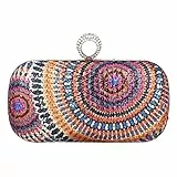 UBORSE Pochette Donna Elegante Paillettes, Clutch Cerimonia Borsetta da Sera Borsa a Tracolla Catena per Matrimonio Festa Cocktail, Colorata