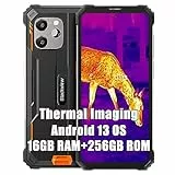 Blackview BV8900 4G Rugged Smartphone 2023, 16GB+256GB, Android 13 Telefono Robusto, 64MP + Termocamera, 10000mAh 33W Rapida, 6.5' FHD+ 2.4K Schermo Cellulari Resistente IP68 NFC OTG GPS FM, Arancia