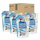 Milmil Sapone Liquido Neutro, Ricarica Universale Maxirisparmio, Dermatologicamente Testato con Antibatterico Naturale - 4 x 2000 ML
