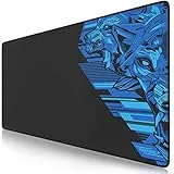 TITANWOLF - XXL Tappetino per Mouse da Gioco - Gaming Mousepad Extra Grande 900 x 400mm - Pad con Base in Gomma Antiscivolo - Spessore 3mm - Design Vector Blue