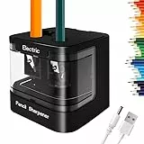 ARPDJK Temperamatite Elettrico Usb E A Batteria, Temperino Elettrico Doppio Foro Con Contenitore Per Bambini E Adulti, Automatico Pencil Sharpener Adatto Per Matite Colorate E 2b
