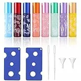 8 bottiglie vuote con rullo in acciaio inox, Roll on Vuoto per Oli Essenziali, Bottiglie Flaconcini Vuoti per Oli Essenziali, 5 ml Roll On Vuoto in Vetro,campioni di profumo,contenitori vuoti per olio