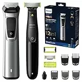 Philips Multigroom Serie 9000 12 in 1 con OneBlade, per Viso, Capelli e Corpo con Tecnologia DualCut (modello MG9710/90)