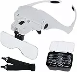 Lente Ingrandimento con Luce - Anpro 5 Occhiali Ingrandimento Professionali 1.0x a 3.5x Per Il Ricamo, Modellismo, Dentista,Piccoli Lavori di Miniatura,Riparazione di Orologi, Riparazione di Orologi