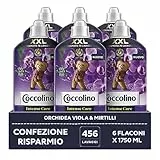 Coccolino Ammorbidente Concentrato Orchidea Viola e Mirtilli, Ammorbidente Lavatrice Intense Care con Tecnologia Pro-Fibre, Formato XXL 456 Lavaggi, 6 Pezzi da 1750 ml