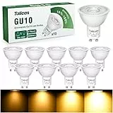 Tailcas Lampadine LED GU10 Dimmerabile, 7W Luce Bianca Calda 3000K 500LM, Fascio Stretto 38° Spotlight LED, Equivalenti a Alogene 50W, Nessun Sfarfallio GU10 LED Lampada, 10 Pezzi