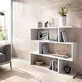 Dmora - Libreria Misone, Scaffale da ufficio multiuso, Mobile biblioteca portalibri a 3 ripiani, 110x25h96 cm, Bianco