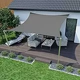 Tenda a Vela Impermeabile Tenda da Sole per Esterno 2x3m Vela Ombreggiante Parasole Protezione Rettangolare Parasole Anti UV per Giardino Balcone Terrazza Campeggio