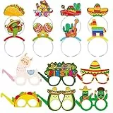 Syijupo 14Pezzi Accessori Per La Festa Del Cinco De Mayo,Decorazioni Del Partito Montature Per Occhiali, Bande Di Capelli Di Carnevale, Oggetti Di Scena Divertenti, Occhiali Di Scena Di Carnevale