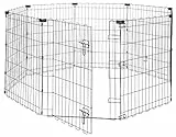 Amazon Basics ottagonale Box per esercizi per cani e animali domestici, pieghevole, in metallo, con porta, 76 cm, Nero