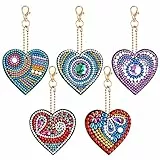 Jinlaili Diamond Painting Portachiavi, DIY Pittura Diamante Pendente Kit, Portachiavi da Donna Fai Da Te, Pittura Strass Decorativi per Portachiavi, Sacchetto, Regalo della Ragazza